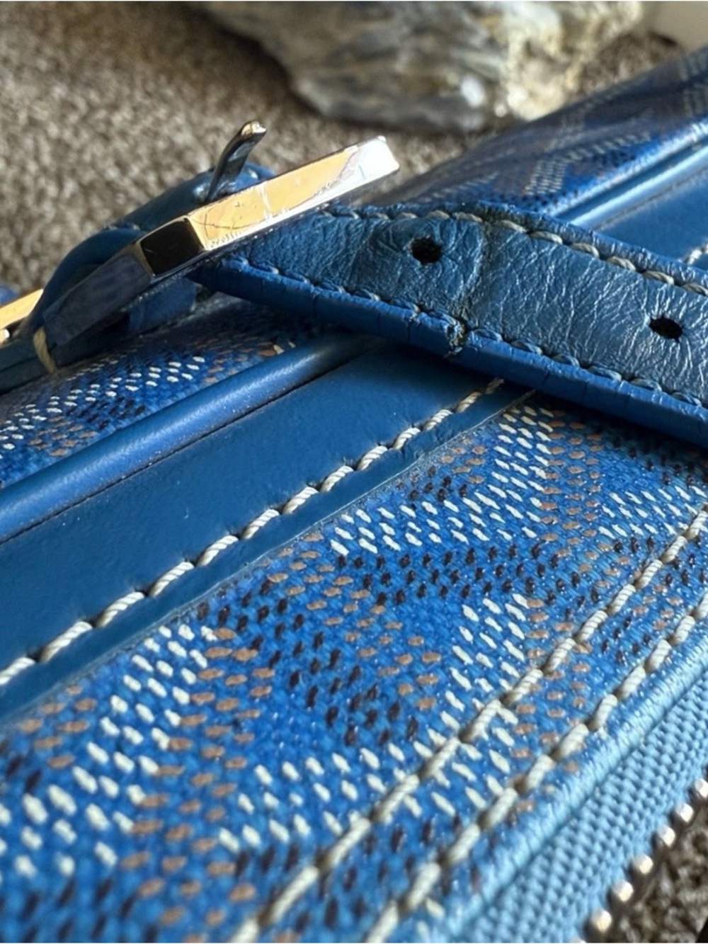 Goyard Blue Patterned Travel Tote - Picture 9 of 15